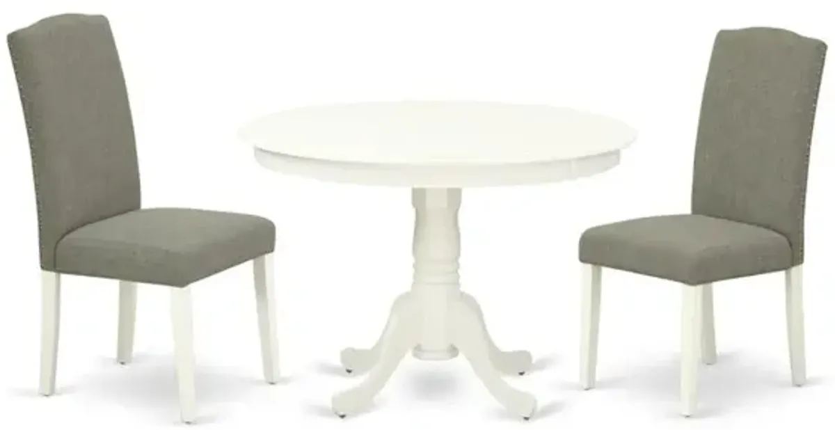 Dining Room Set Linen White, HLEN3-LWH-06