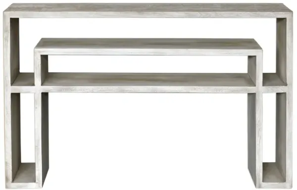 Genara Bone White Carved Console Table