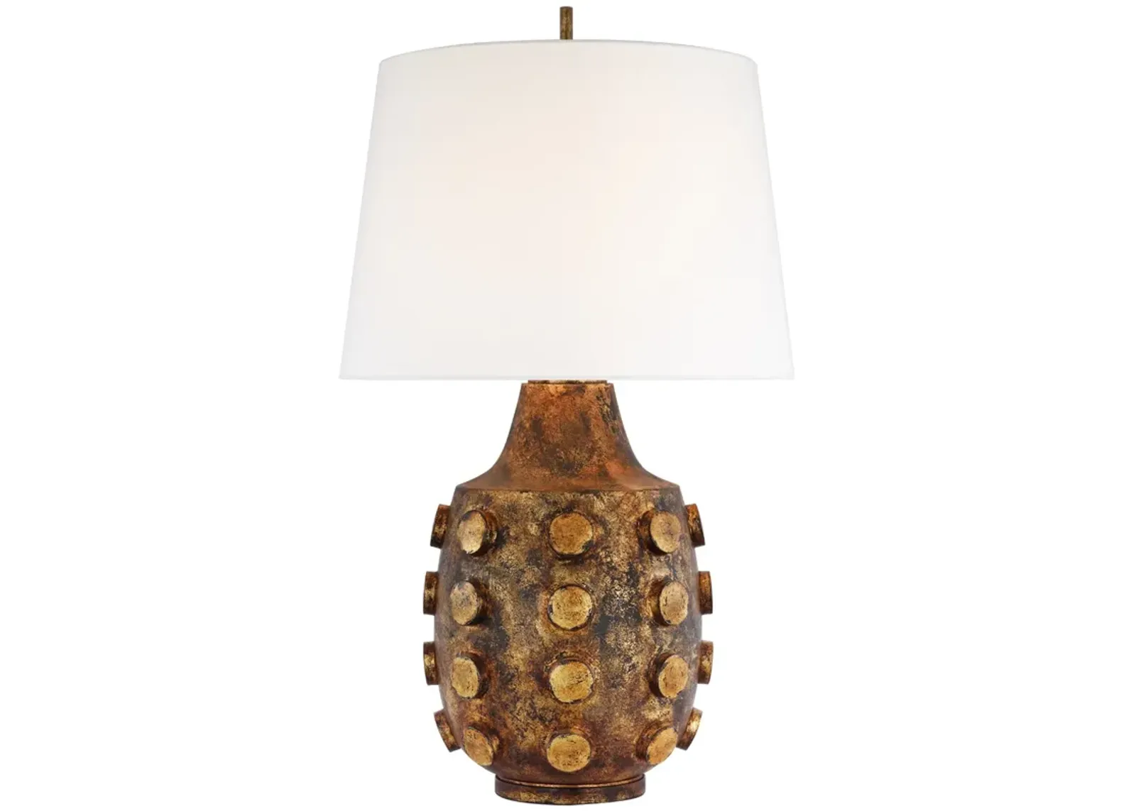 Orly Large Table Lamp in Antique Gild with Linen Shade