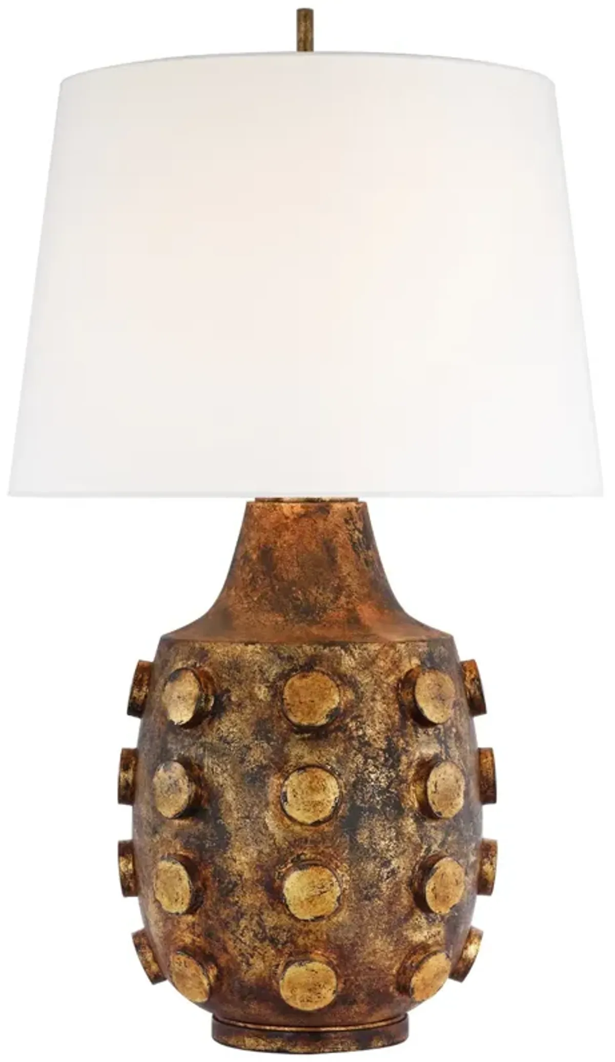 Orly Large Table Lamp in Antique Gild with Linen Shade