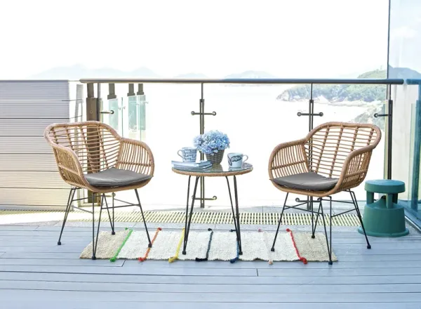 Antibes Gray 3-Piece Patio Set