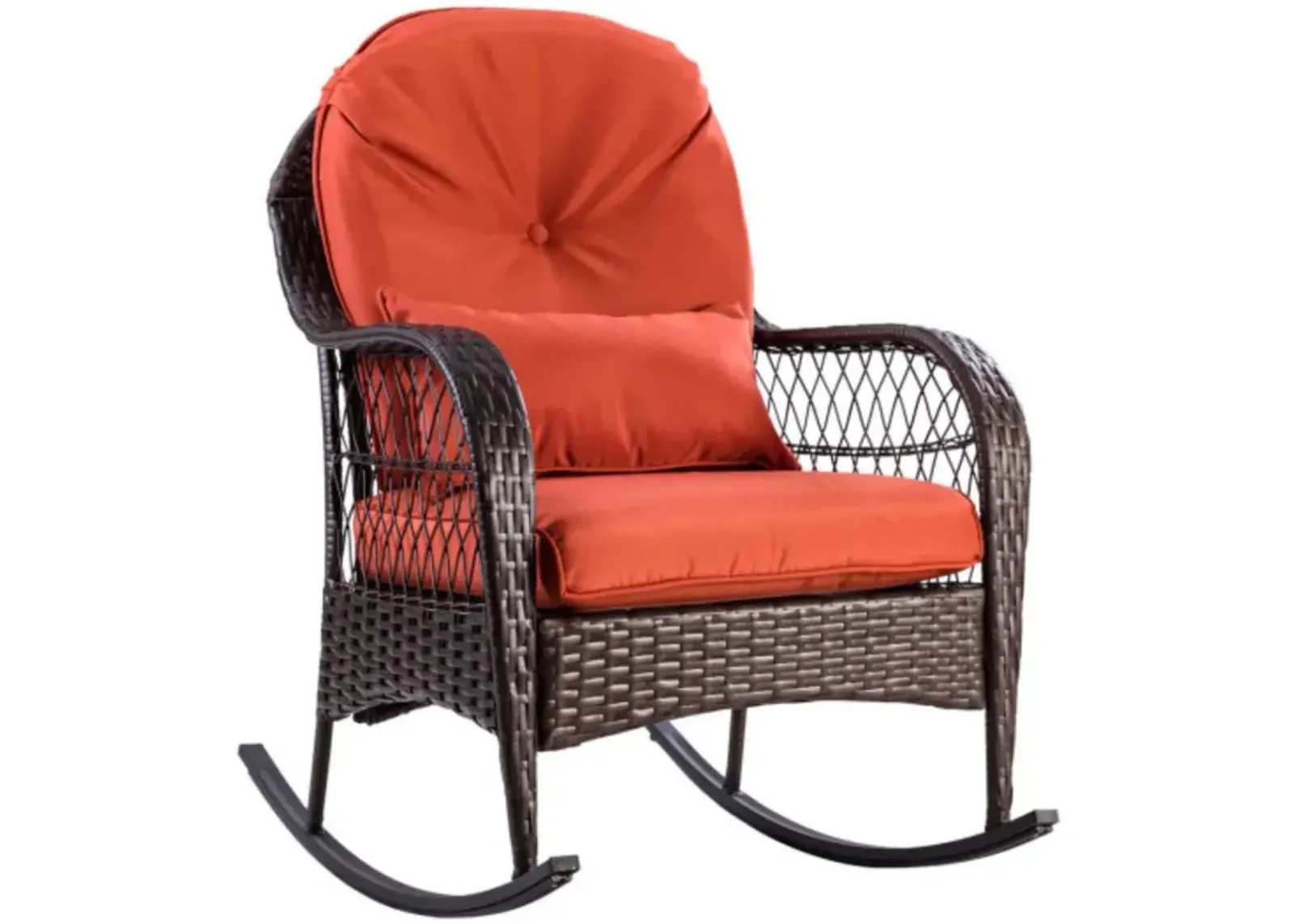 Outdoor Wicker Rocking Chair w/ Cushion