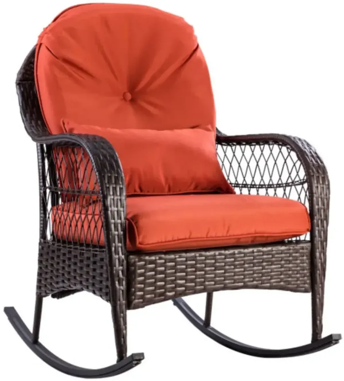 Outdoor Wicker Rocking Chair w/ Cushion