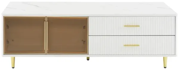 Merax Modern Coffee Table with Storage Drawers