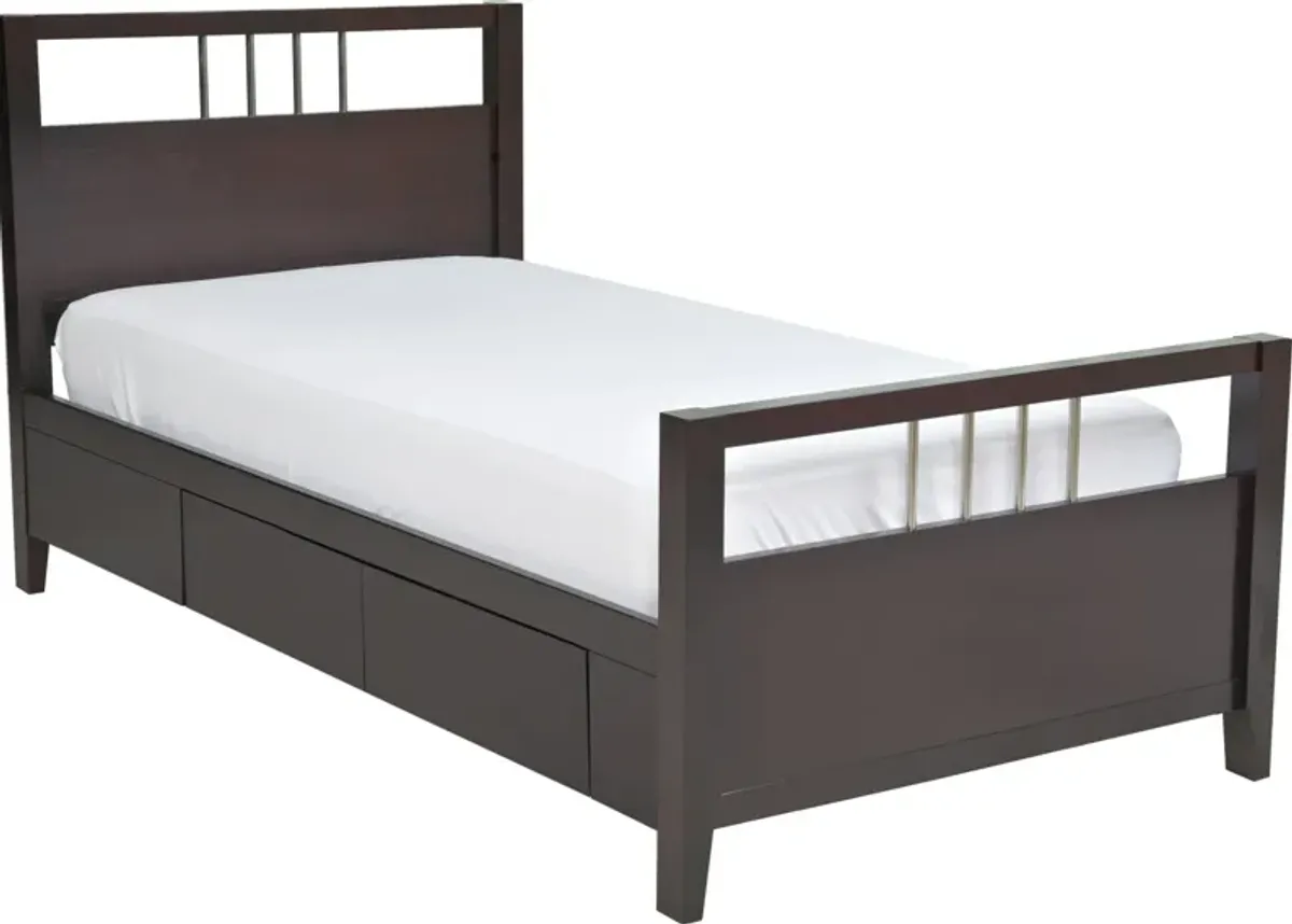 Nevis California King-size Platform Storage Bed in Espresso