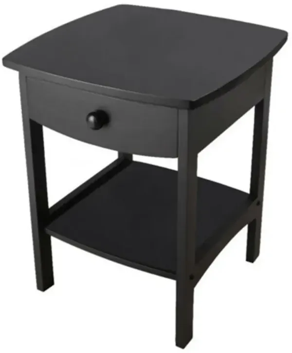 Contemporary 1-Drawer Bedroom Nightstand End Table for Storage