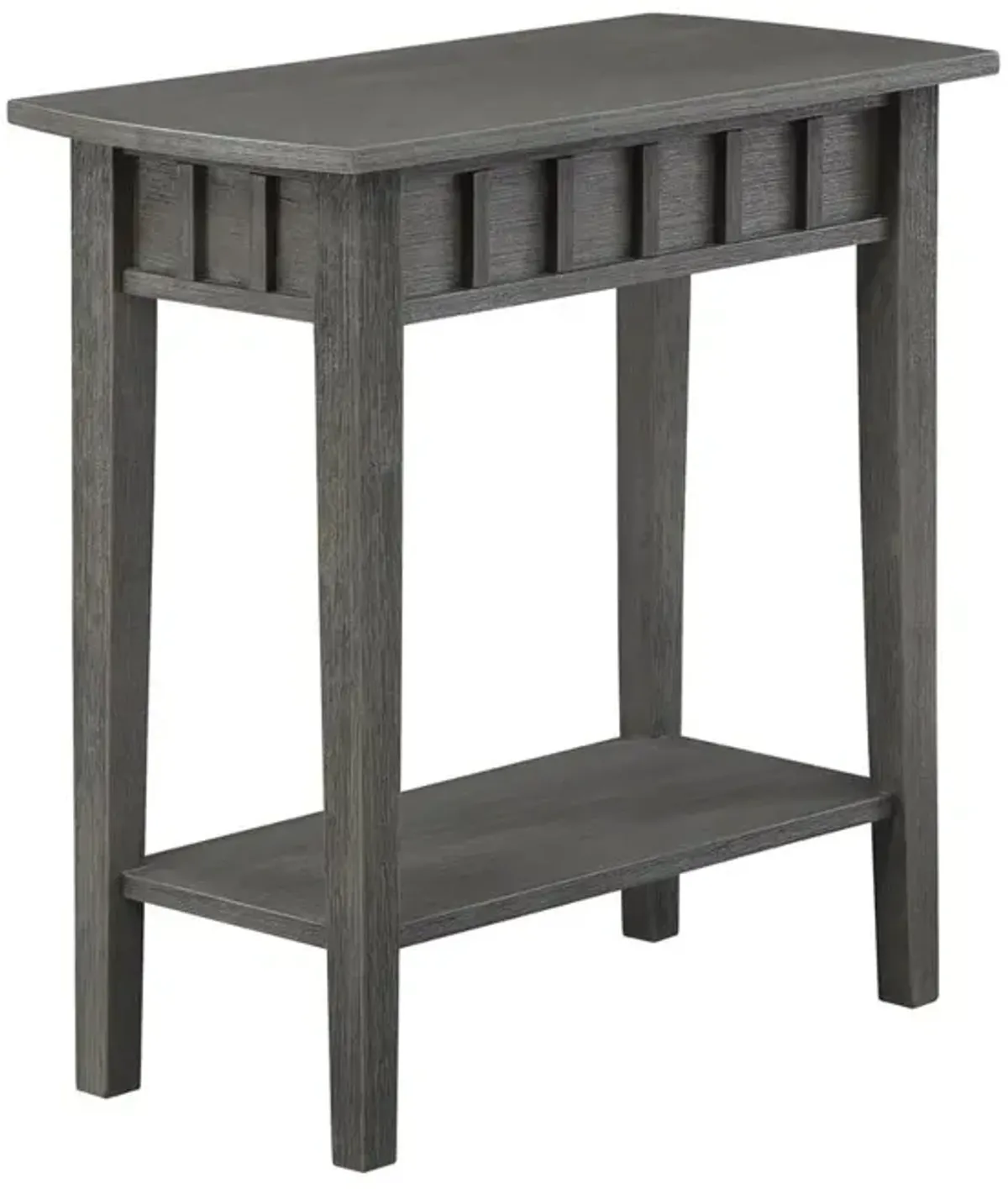 Convenience Concepts Dennis End Table with Shelf, Wirebrush Dark Gray