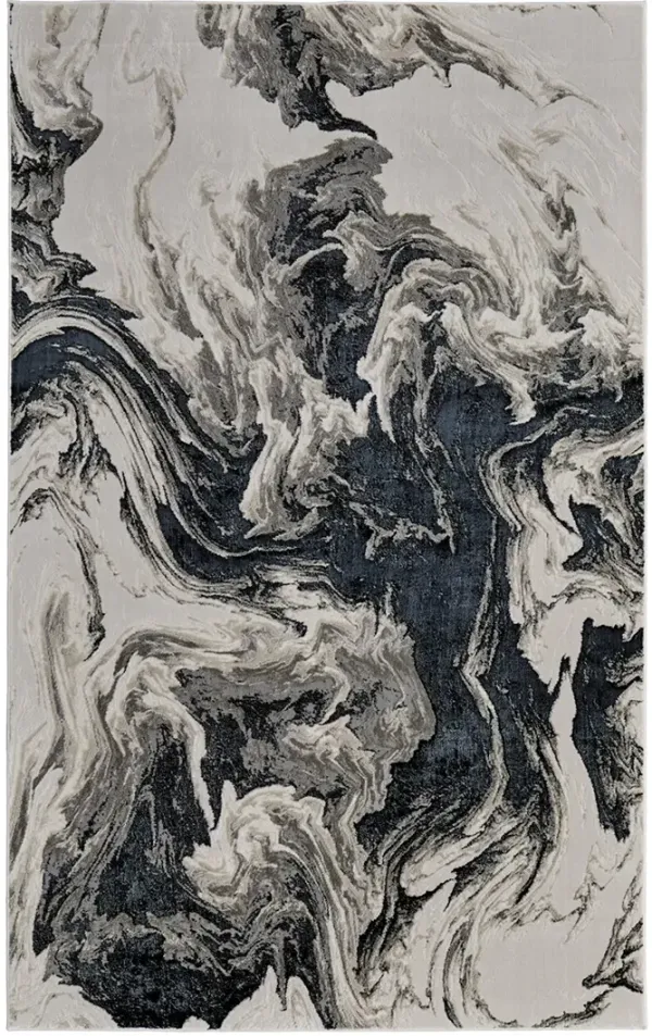 Micah 39LPF 6'7" x 9'6" Ivory/Black/Taupe Rug