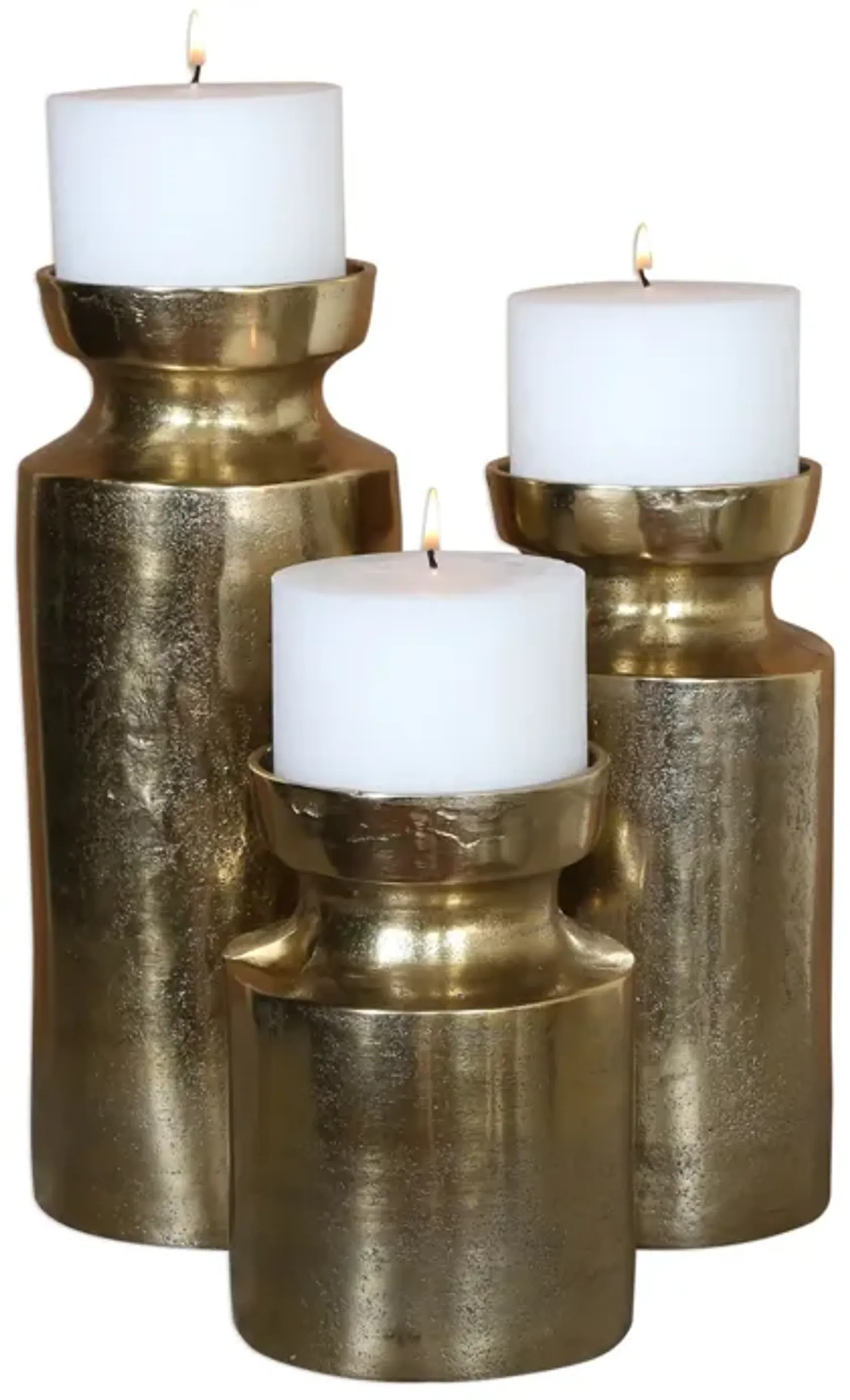 Uttermost Amina Antique Brass Candleholders Set/3