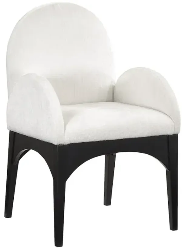 Meridian Furniture Waldorf Cream Chenille Fabric Dining Chair