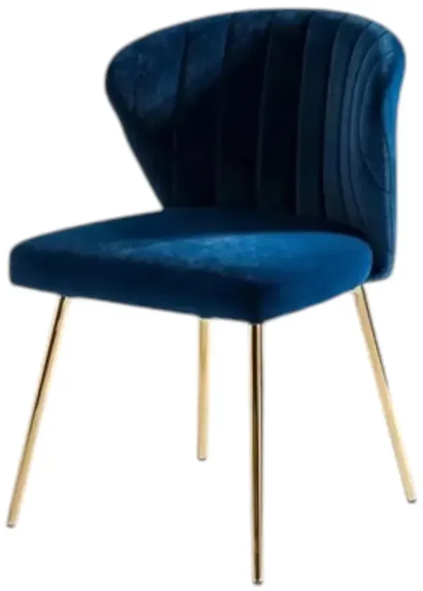 Hivvago Velvet Upholstered Wingback Accent Side Chair w/ Gold Metal Legs