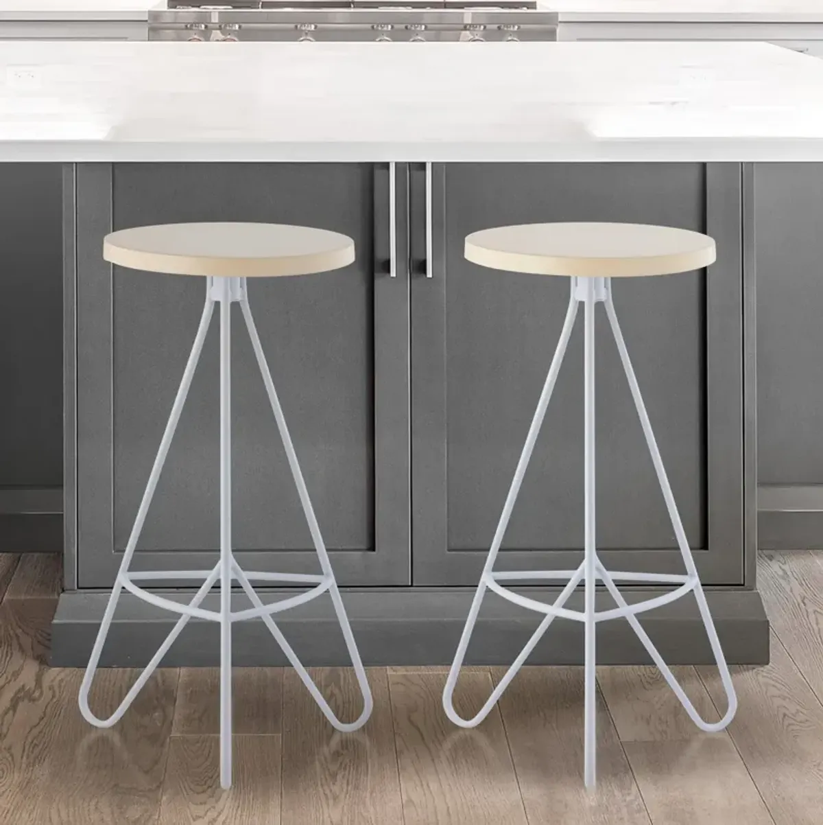 Trinity 30" Modern Industrial Iron Tripod Backless Bar Stool