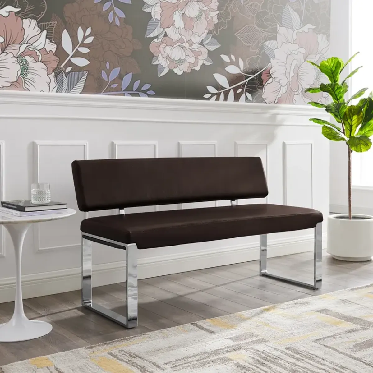 Inspired Home Anika Leather PU Bench