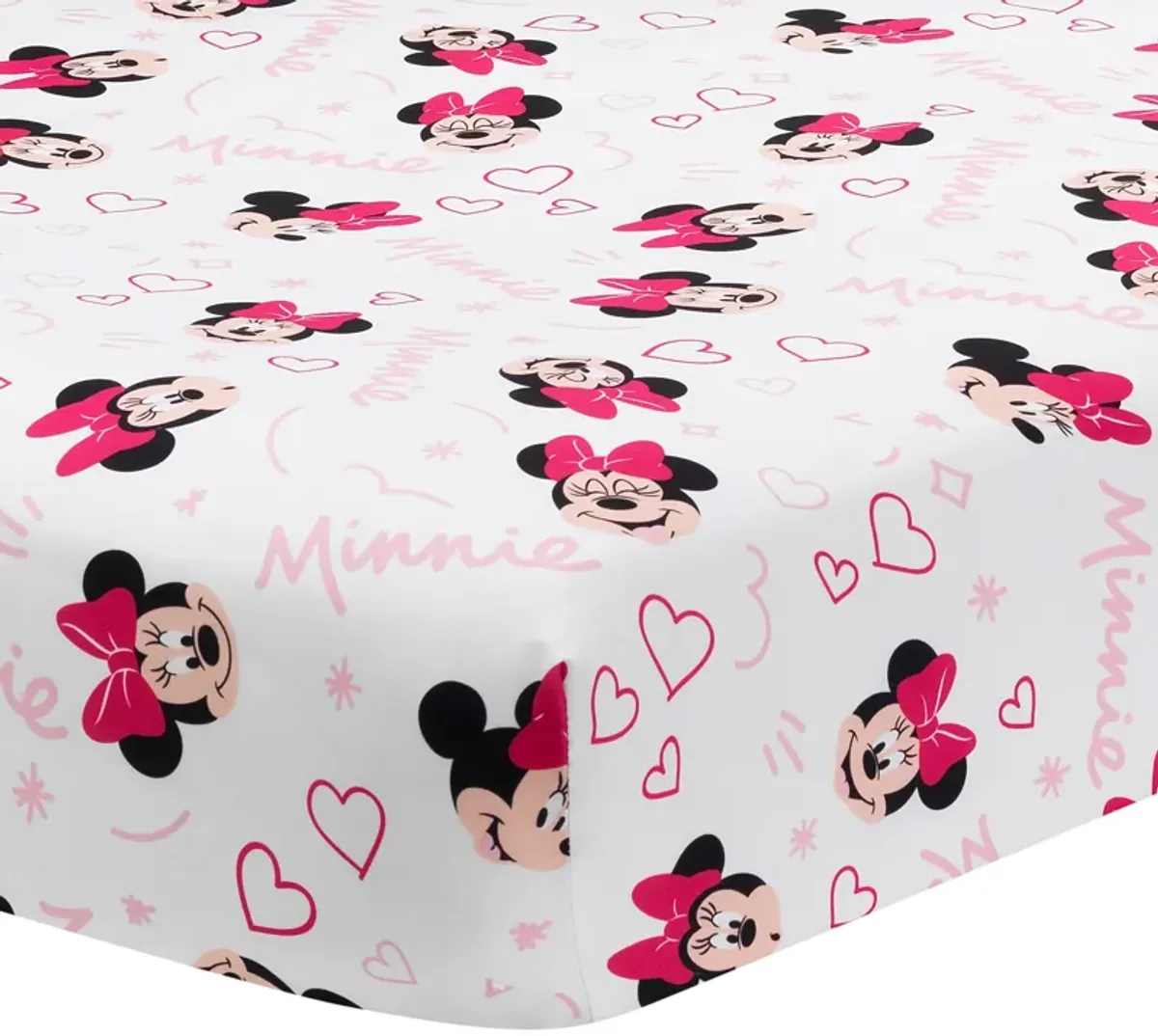 Lambs & Ivy Disney Baby Minnie Mouse Love 3-Piece Pink Nursery Crib Bedding Set