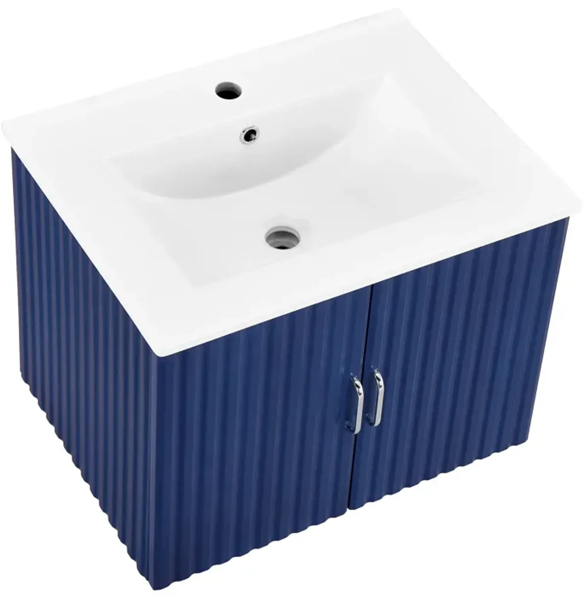 17.72 in. W x 23.62 in. D x 18.7 in. H Single Sink Bath Vanity with Pulls with White Ceramic Top