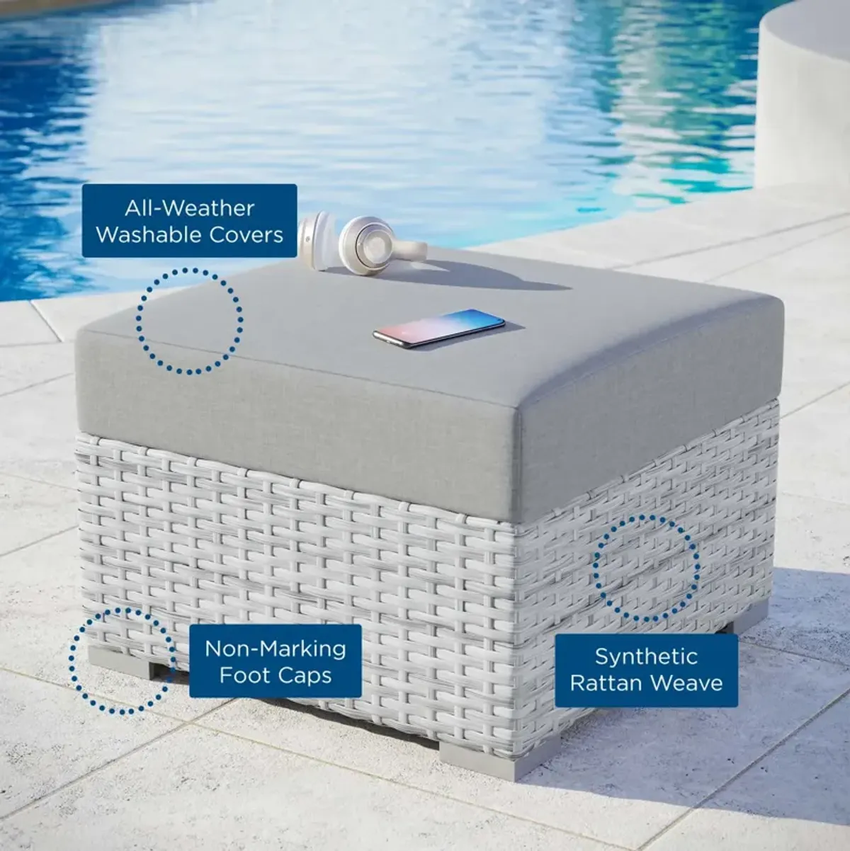 Convene Outdoor Patio Ottoman