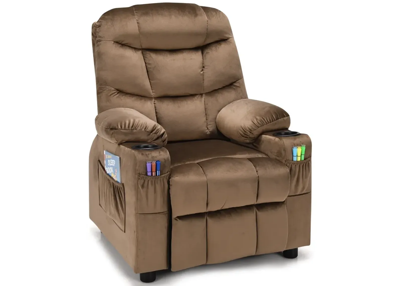 Kids Recliner Chair with Cup Holder and Footrest for Children