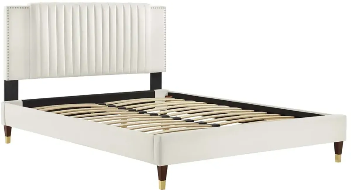 Modway - Zahra Channel Tufted Performance Velvet Twin Platform Bed
