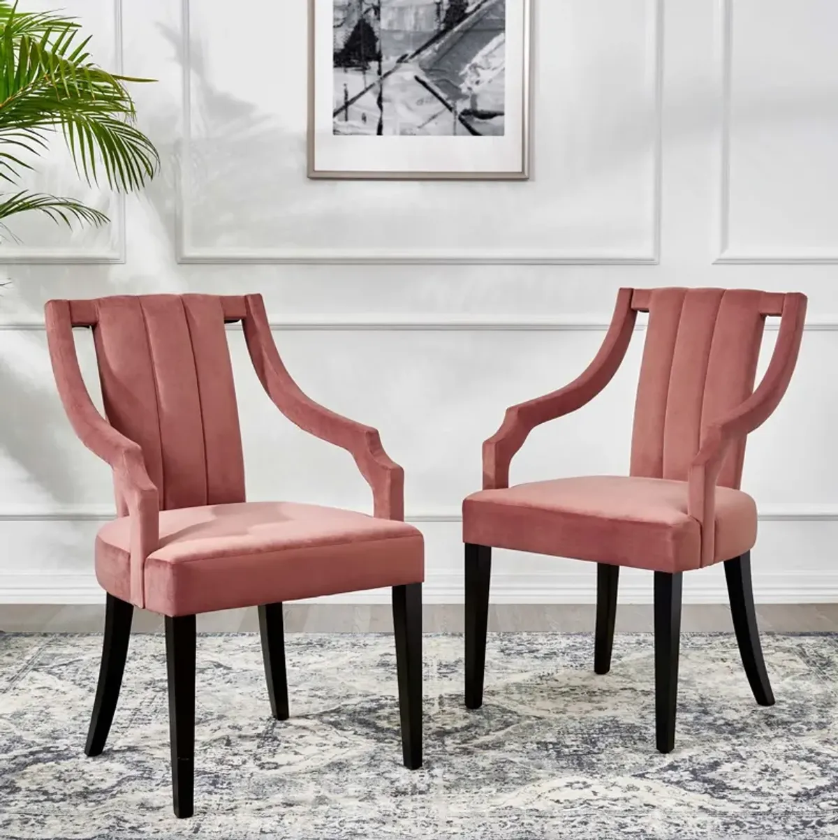 Virtue Performance Velvet Dining Chairs - Set of 2