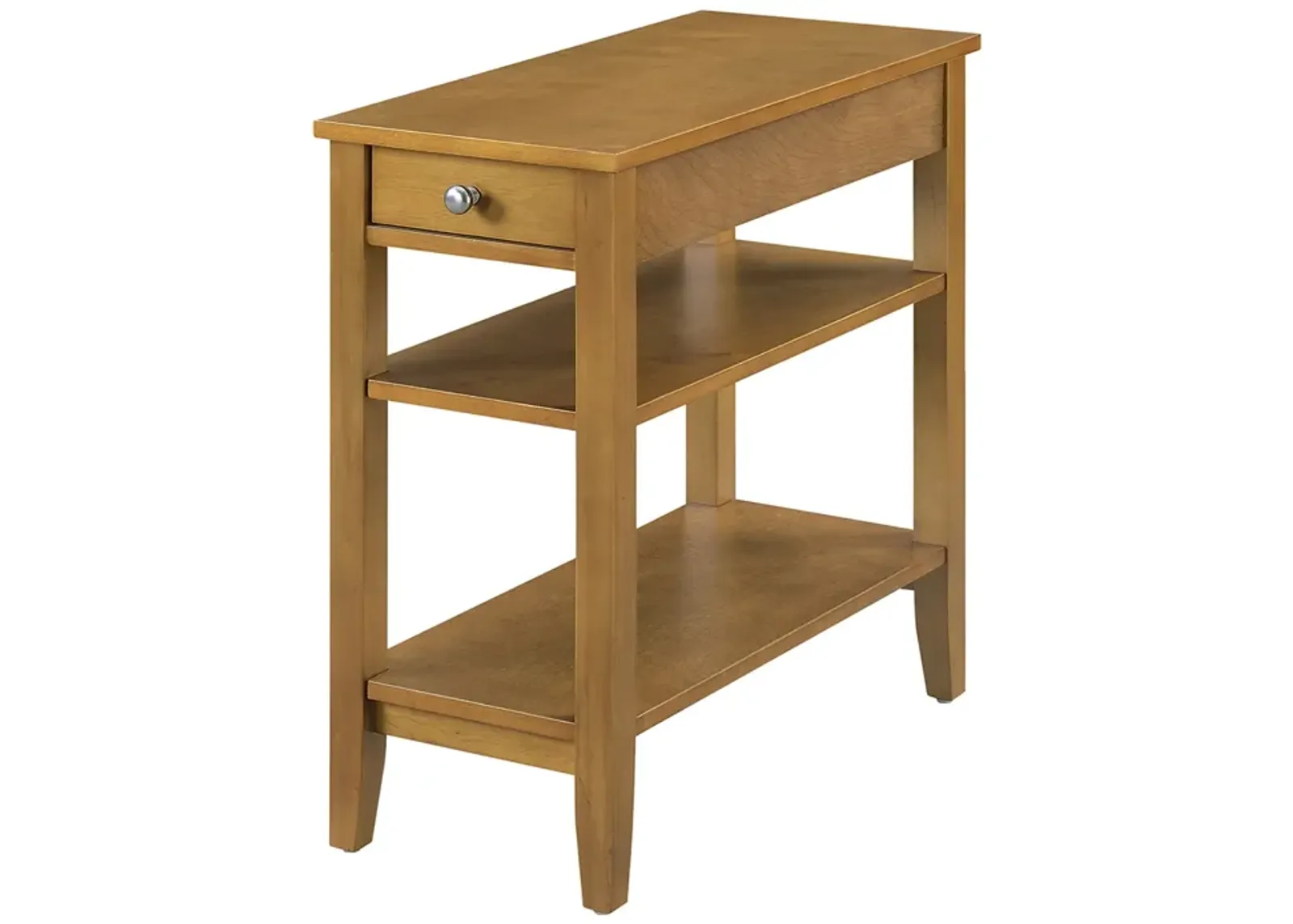 Convenience Concepts American Heritage 3 Tier End Table, 23.5"L x 11.25"W x 24"H, Light Walnut