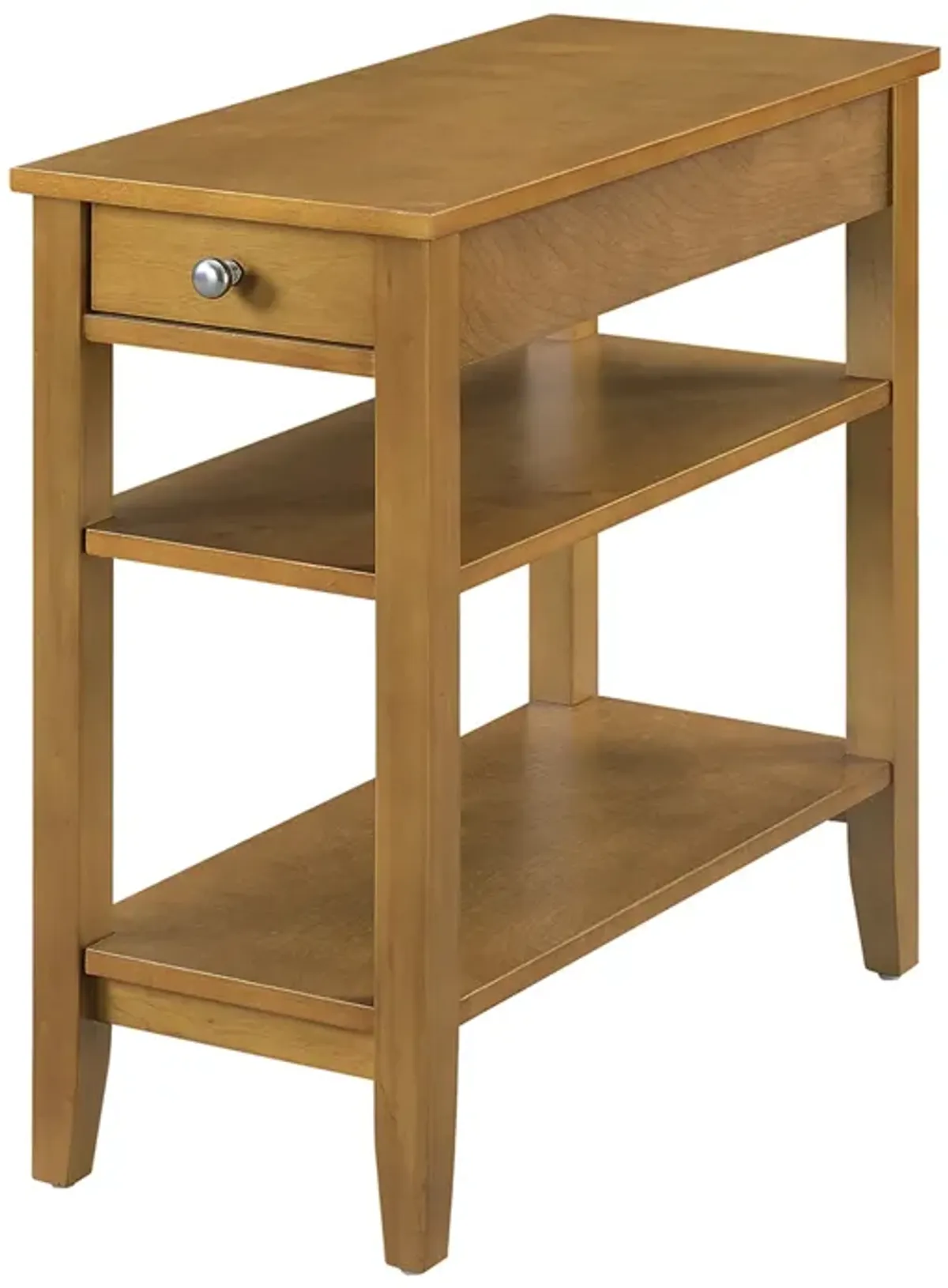 Convenience Concepts American Heritage 3 Tier End Table, 23.5"L x 11.25"W x 24"H, Light Walnut