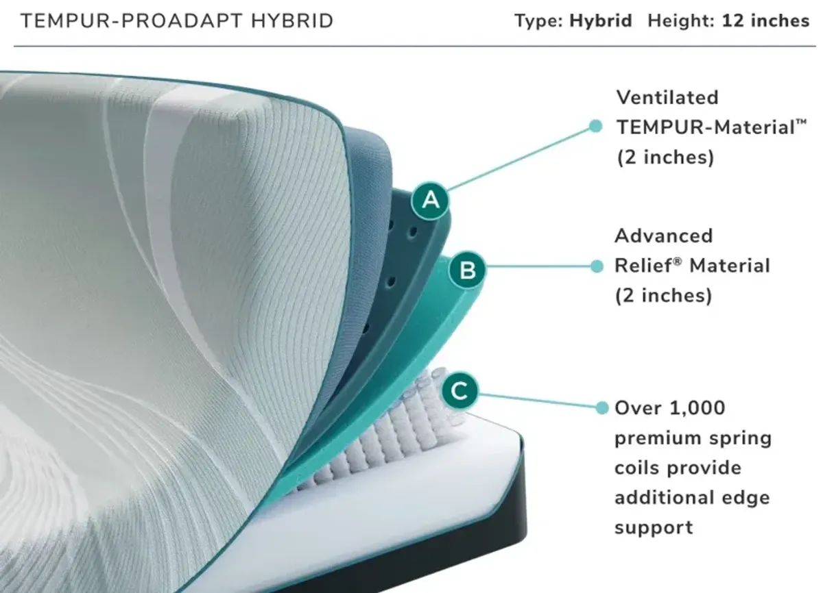 Tempur Pedic Pro-adapt Hybrid King Mattress