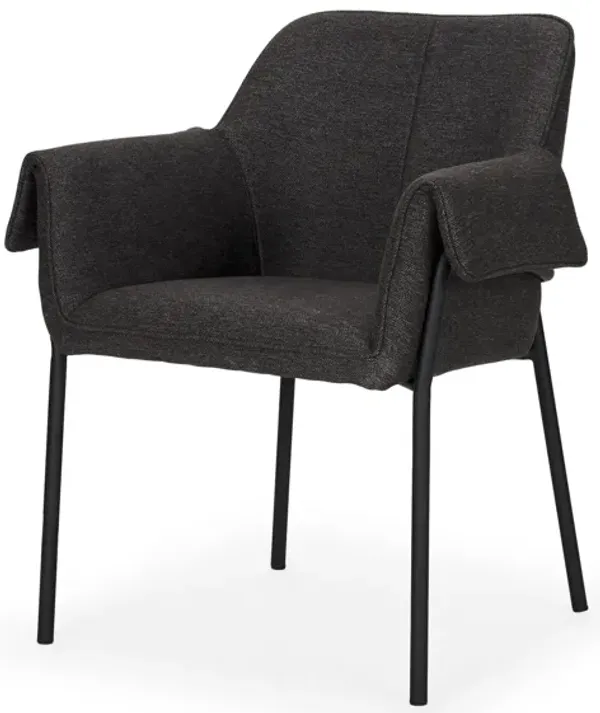 Brently Black Fabric Dining Armchair