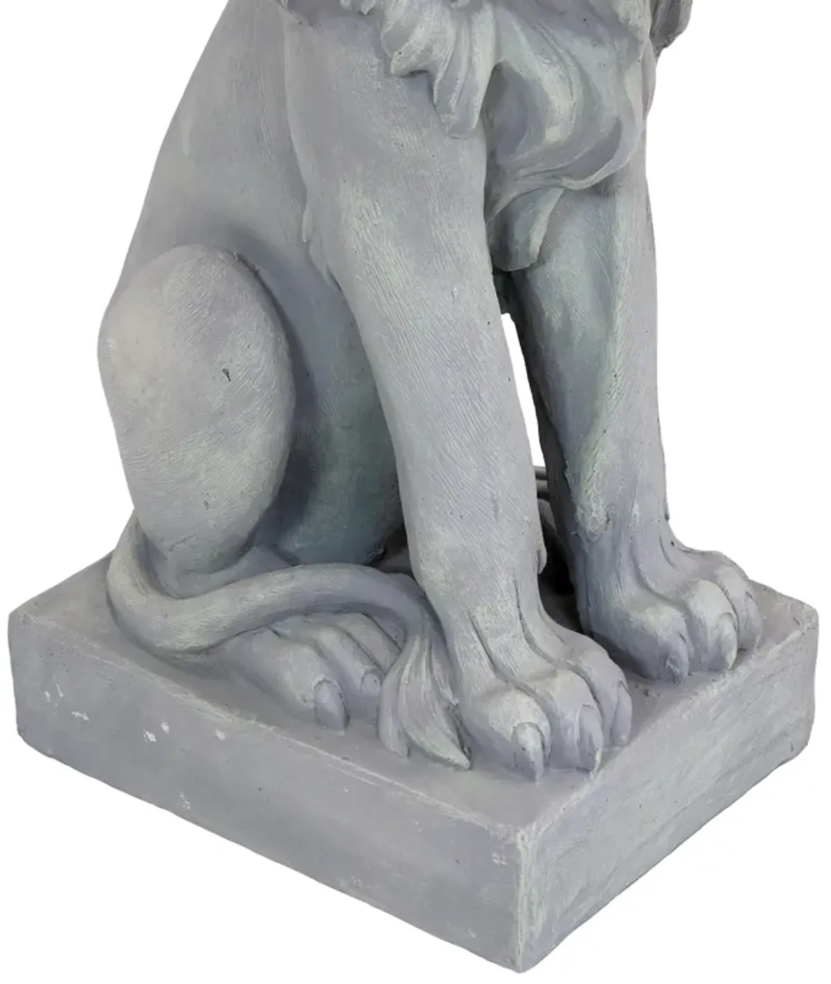 Sunnydaze Noble Beast Sitting Lion Outdoor Concrete Statue - 30 in