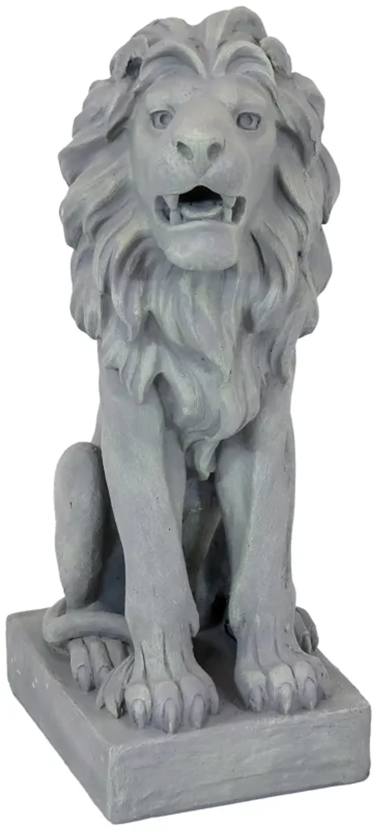 Sunnydaze Noble Beast Sitting Lion Outdoor Concrete Statue - 30 in