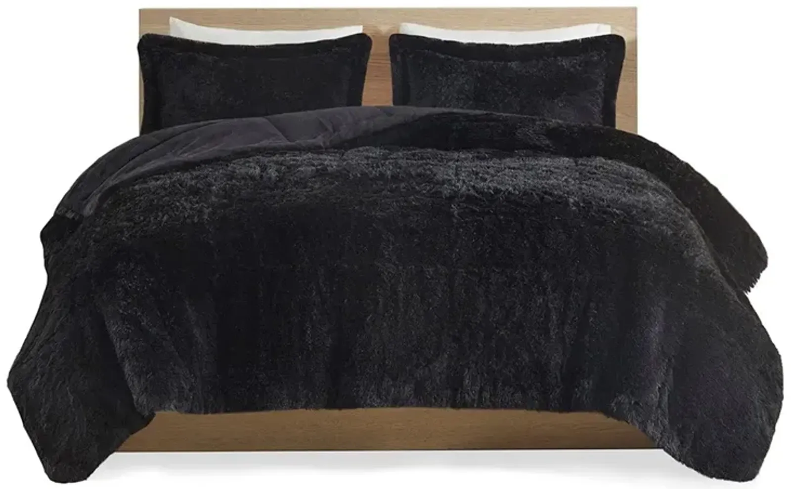 Gracie Mills Susie Contemporary Shaggy Long Fur Comforter Set