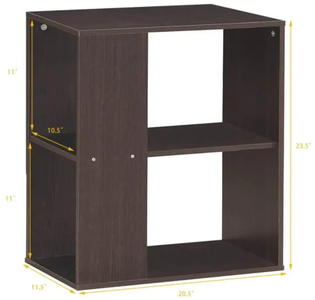 Hivvago 2-Tier Side End Table with Storage Shelves