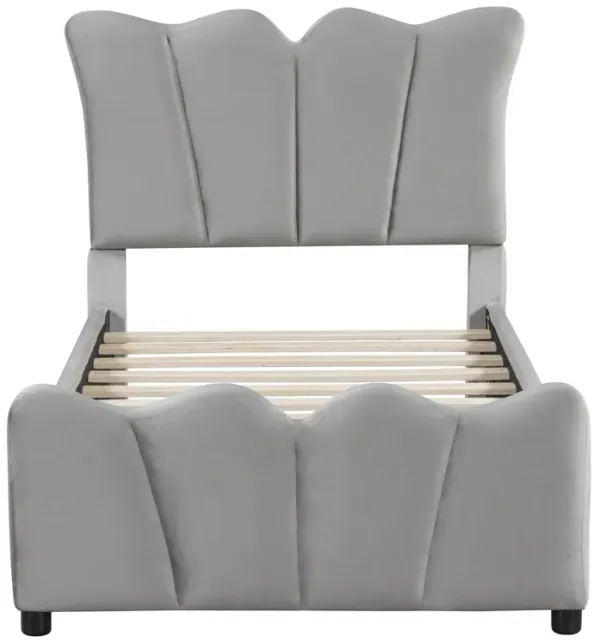 Merax Velvet Upholstered Platform Bed