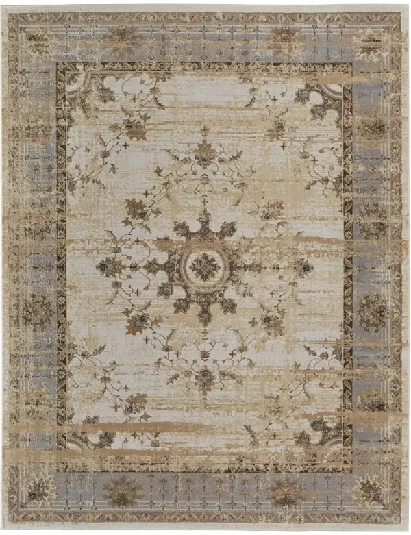 Celene 39KWF Tan/Brown/Gray 7'9" x 7'9" Round Rug