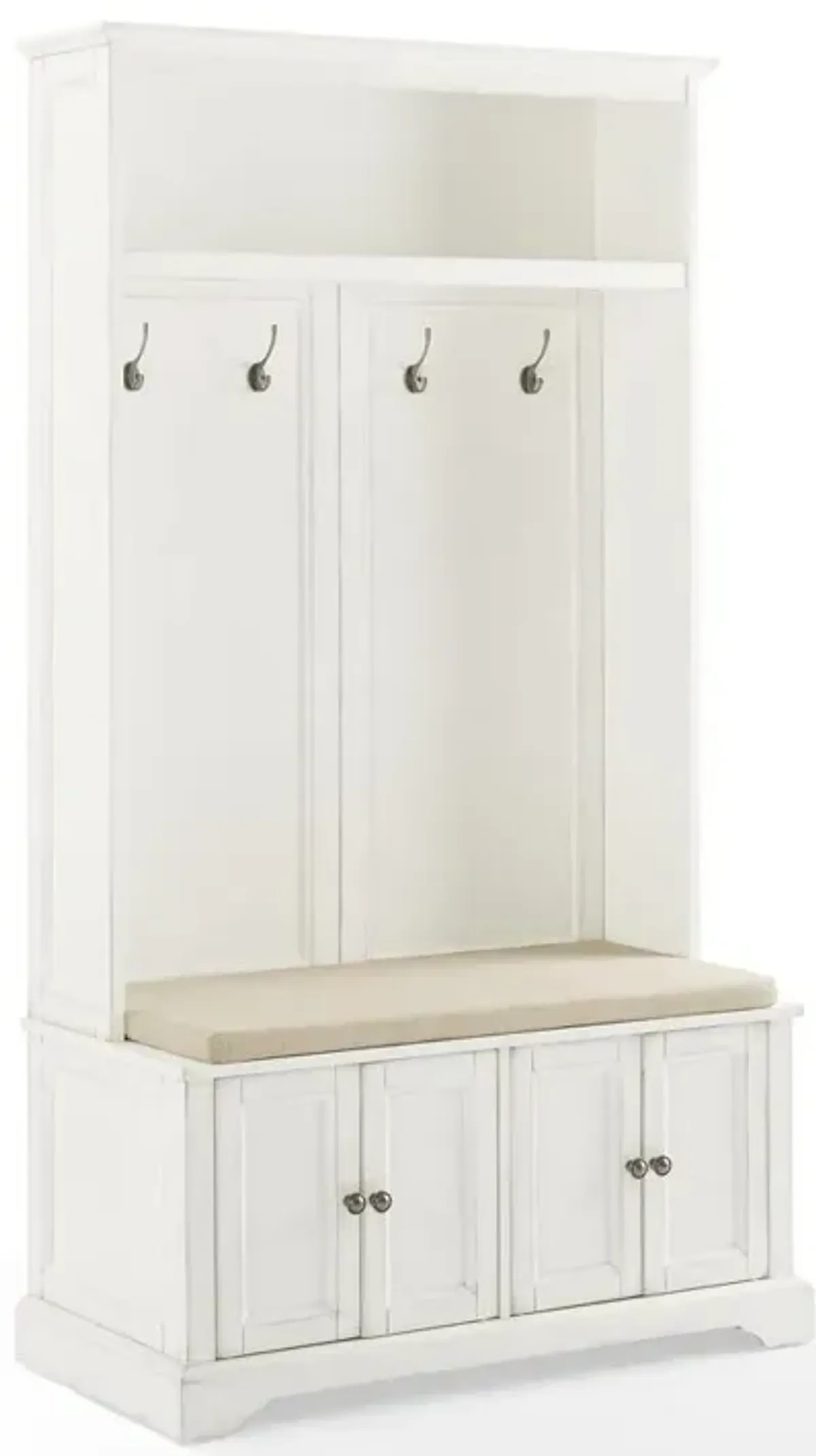 Crosley Furniture Holbrook Hall Tree Distressed White/Oatmeal