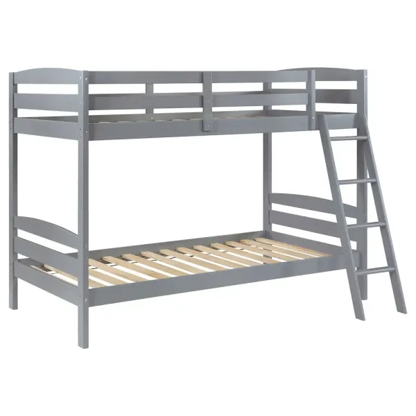 Coaster Co. of America Rhea Wood Twin Over Twin Bunk Bed Grey