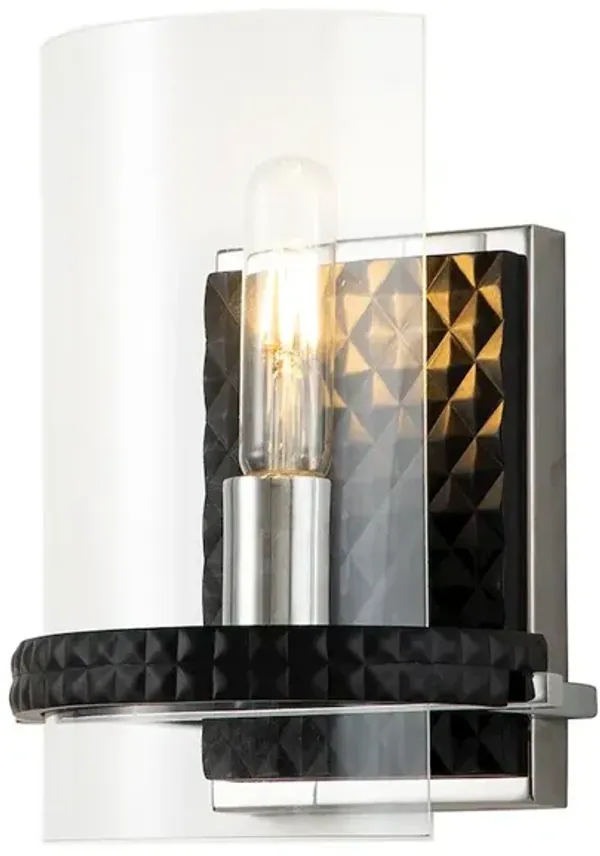 Lucas McKearn Mazant 1 Light Wall Sconce in Black and Chrome