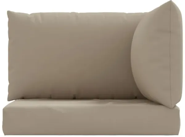 Paom 3pc Outdoor Pallet Cushions, Hollow Fiber, Taupe Oxford Fabric - Benzara
