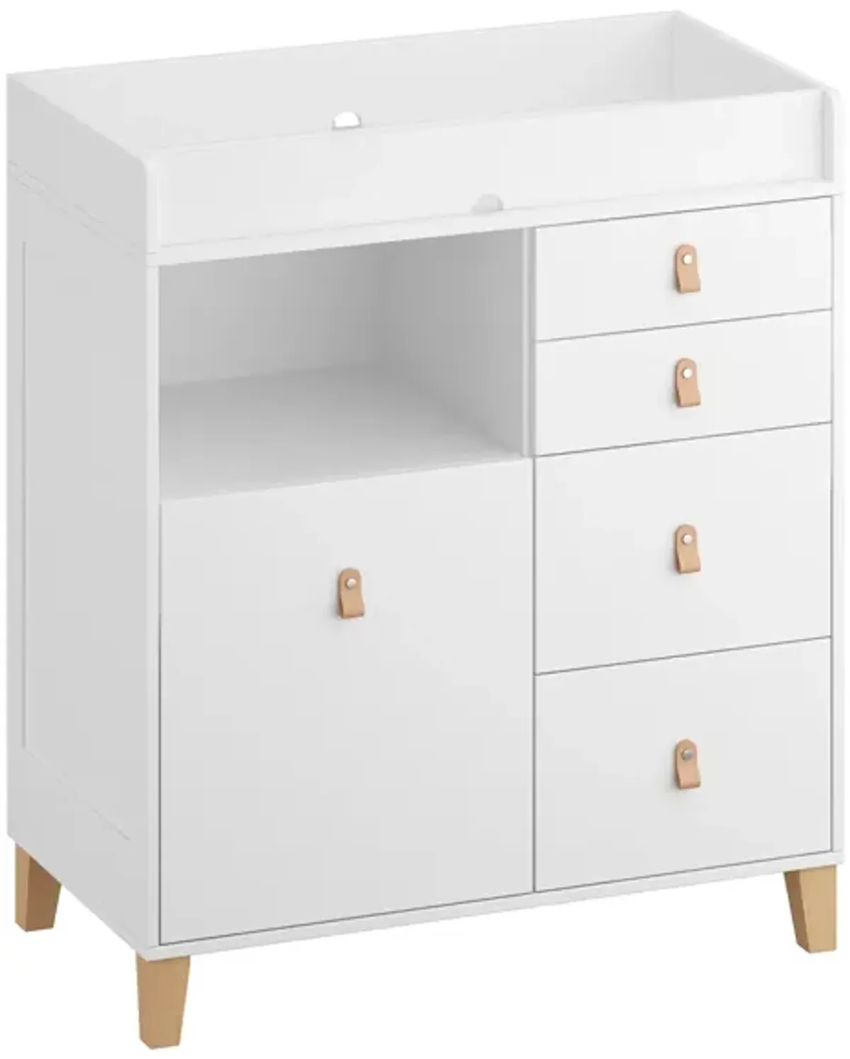 FUFU&GAGA 33.5-in W White Freestanding Changing Table