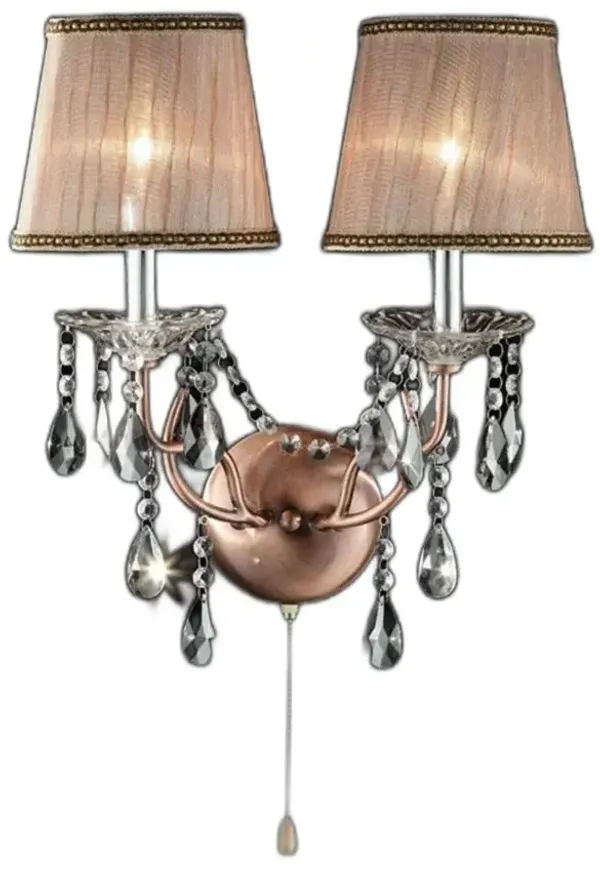 Hivvago Silver and Pink Faux Crystal Dual Light Hanging Wall Sconce