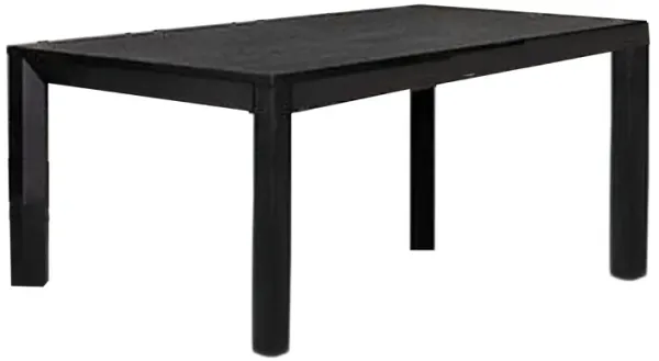Kizie Dining Table, 94-118 Inch Extendable, Weathered Black Rubberwood - Benzara