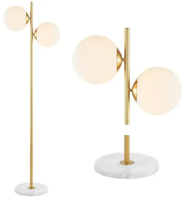 Oscar 2-Light Modern Parisian Candlestick Iron LED Floor Lamp