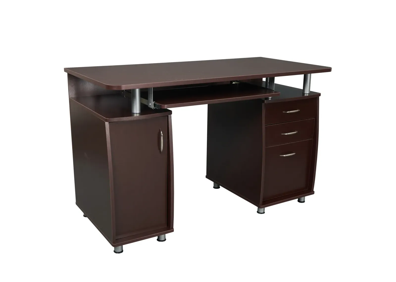 Complete Workstation Computer Desk with Storage, Chocolate