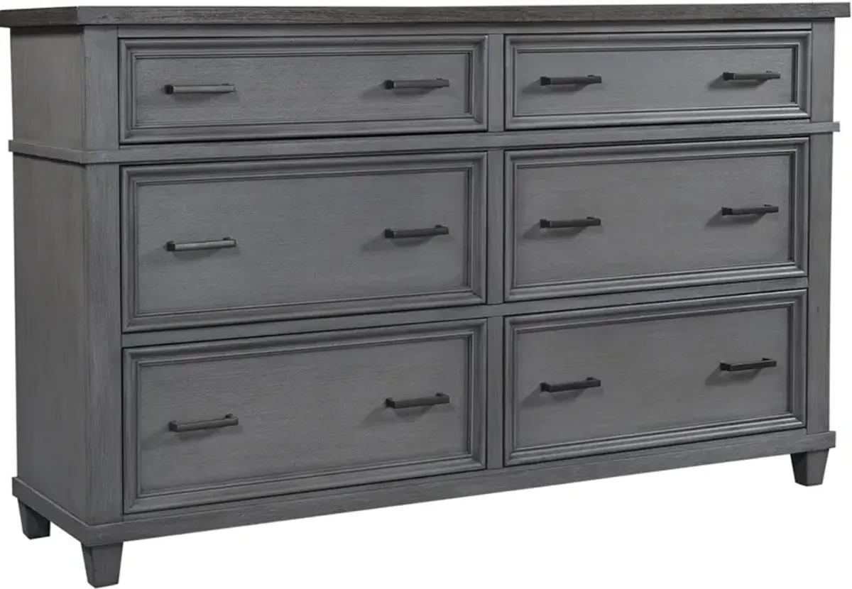 Caraway Slate 6 Drawer Dresser