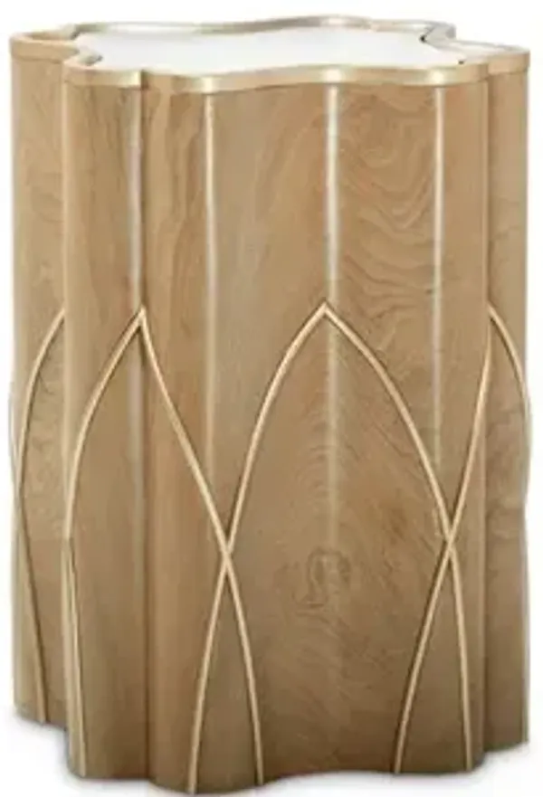 Michael Amini Villa Cherie Chairside Table - Caramel