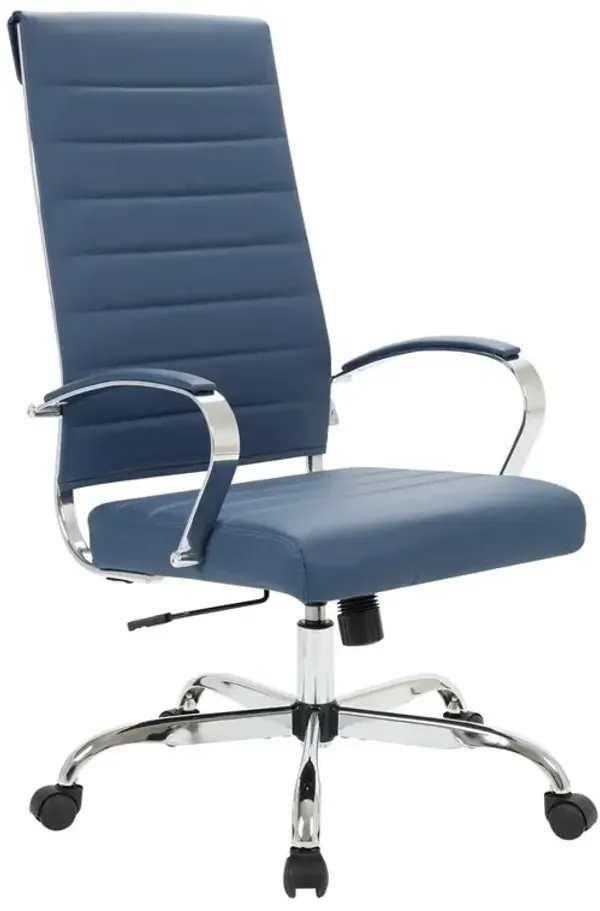 LeisureMod Benmar High-Back Leather Office Chair