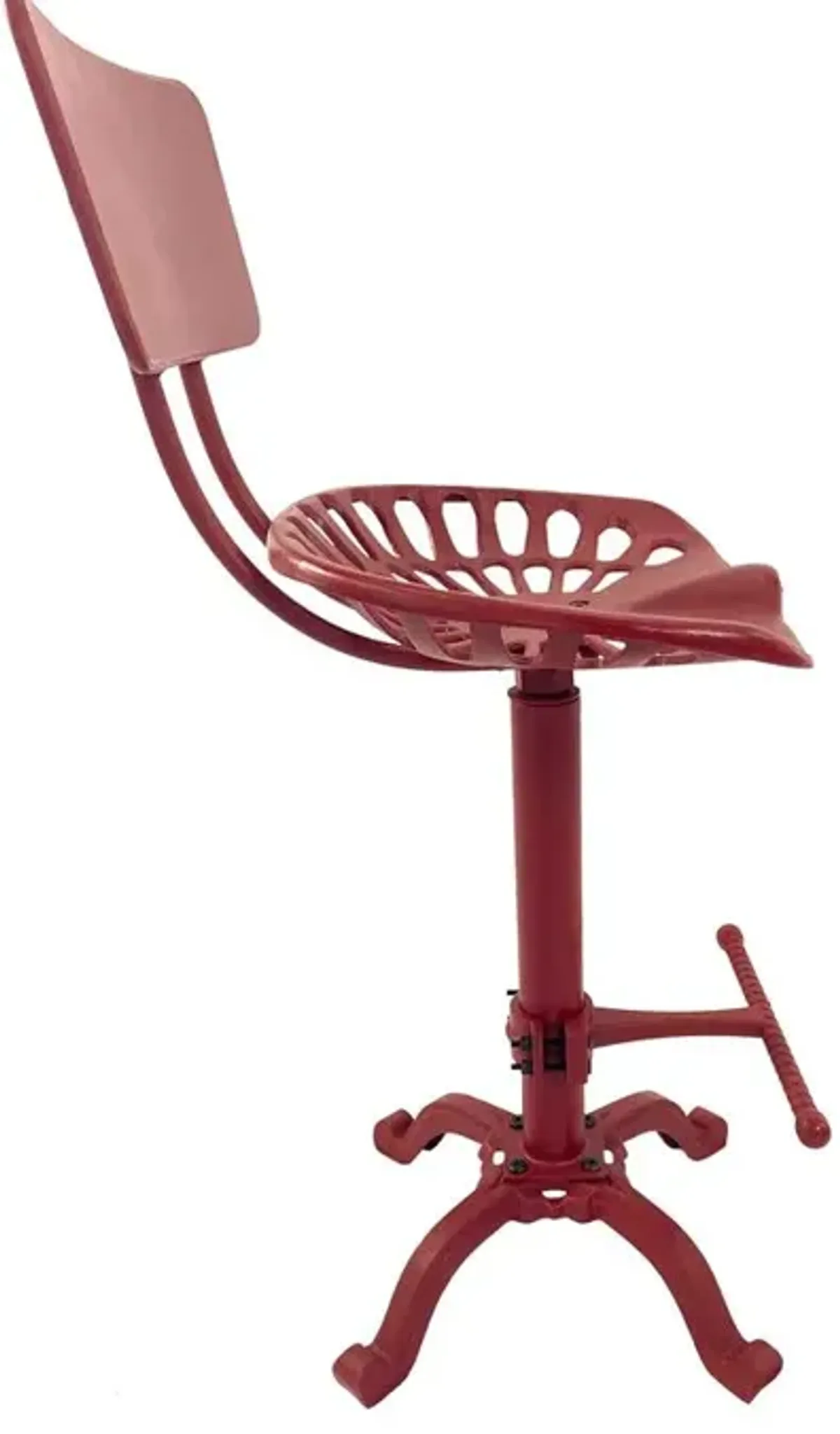 Carolina Living August Tractor Seat Barstool with Back - Red