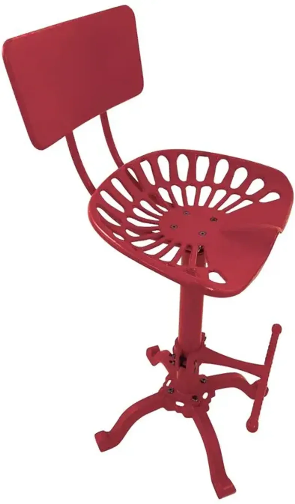 Carolina Living August Tractor Seat Barstool with Back - Red