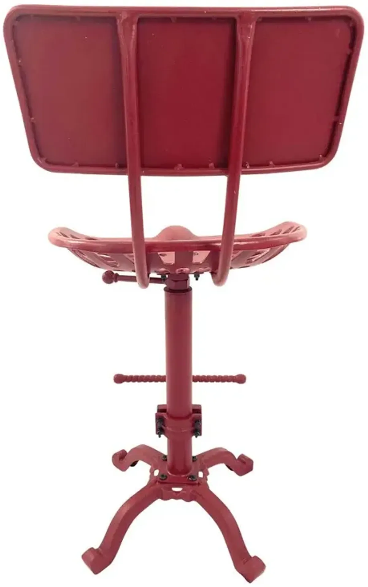 Carolina Living August Tractor Seat Barstool with Back - Red