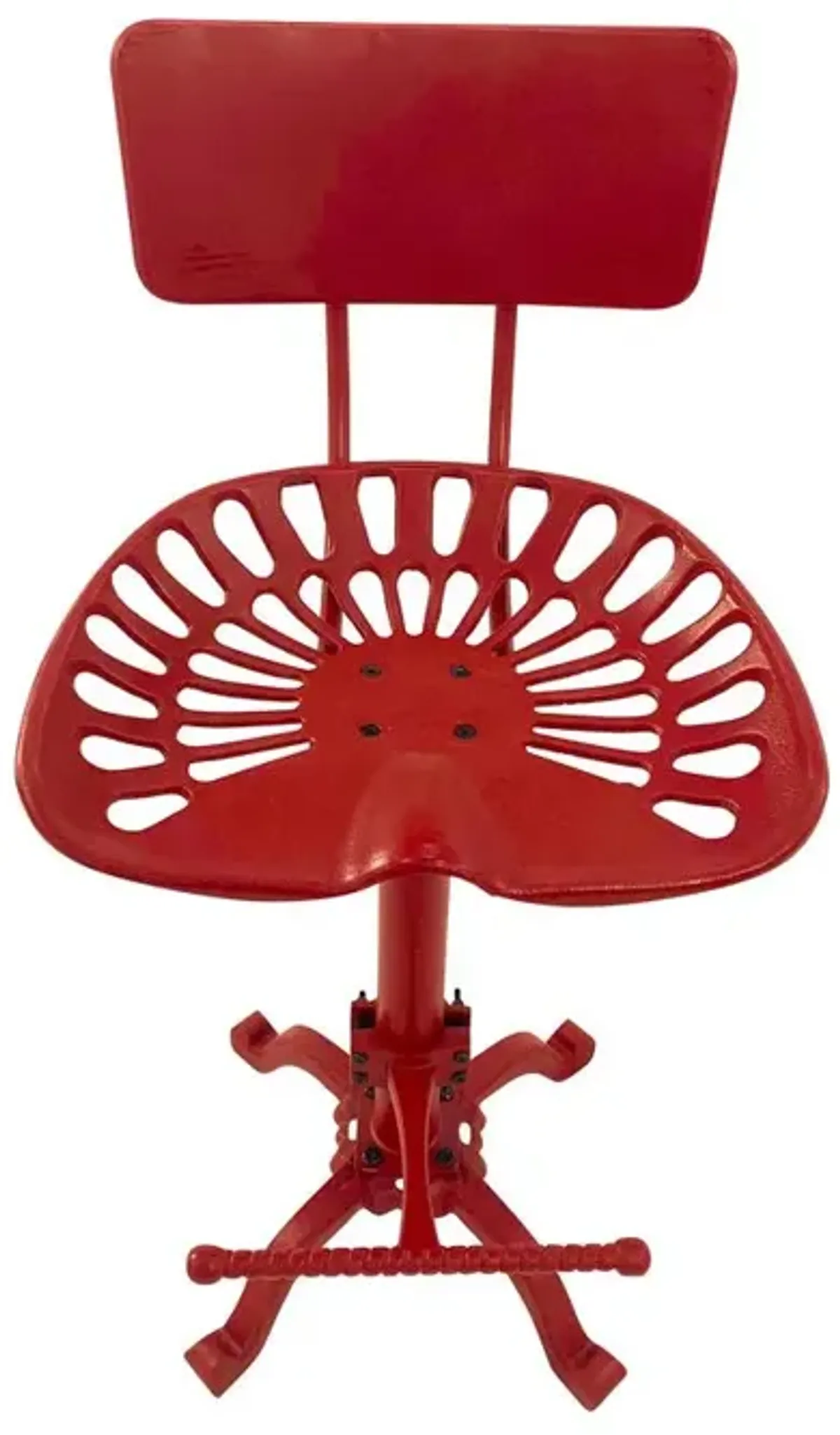 Carolina Living August Tractor Seat Barstool with Back - Red