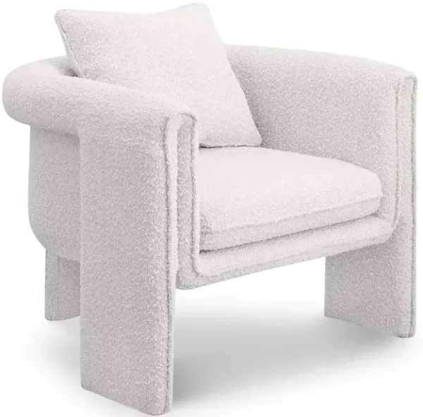 Meridian Furniture Stylus Cream Boucle Fabric Accent Chair